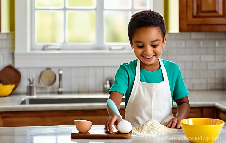아이와 함께하는 요리 교육에서의 집중력 향상 - Prompt 1: Focused Baking with Kid-Friendly Tools**